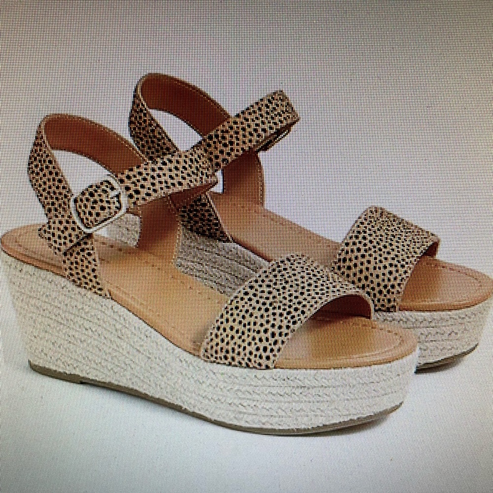 New w/ Box J. Crew Espadrille Wedge Summer Sandals Calf Hair. Sz 7.5 MSRP 128.00